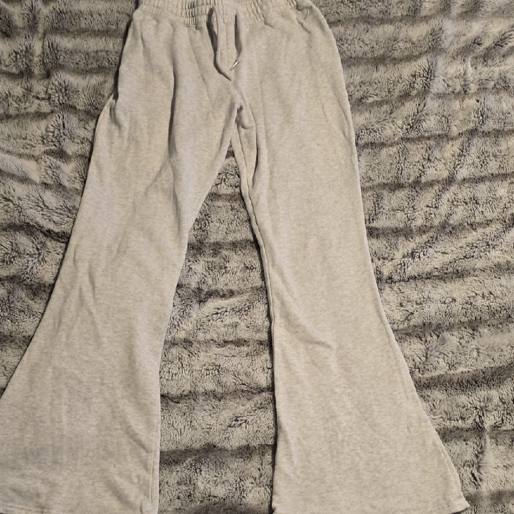 Hollister Light Gray Flared Sweatpants